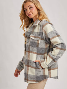 Grey Brushed Shacket