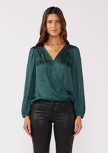 Load image into Gallery viewer, Teal Surplice Top
