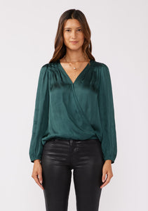 Teal Surplice Top