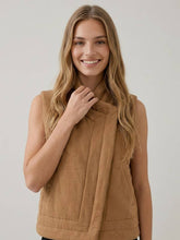 Load image into Gallery viewer, Camel Asymmetric Vest
