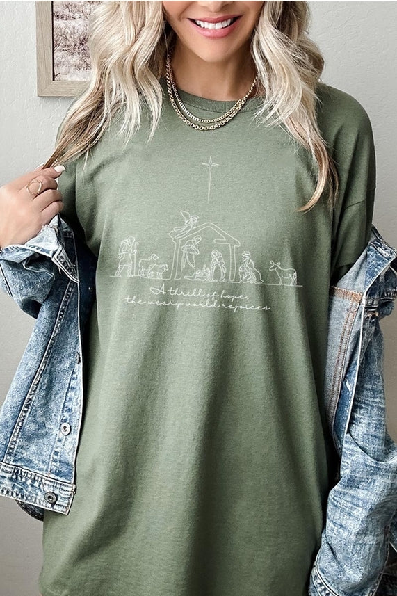 Military Green Nativity Tee