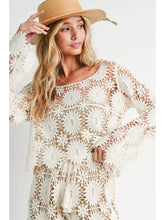 Load image into Gallery viewer, Floral Crochet Ivory Sweater
