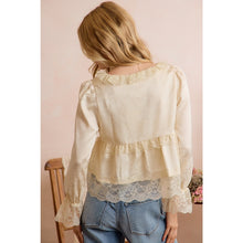 Load image into Gallery viewer, Cream Satin Tie Front Top
