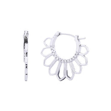 Load image into Gallery viewer, Flower CZ Hoops

