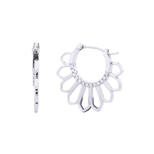 Flower CZ Hoops