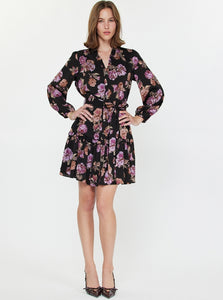 Current Air Black + Violet Floral Mini Dress Adorn Boutique MI Current Air Black + Violet Floral Mini Dress Adorn Boutique MI