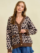 Load image into Gallery viewer, Gold Button Leopard Cardigan
