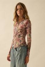 Load image into Gallery viewer, Mesh Floral Snap Top
