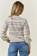 Load image into Gallery viewer, Beige Bow Front Stripe Sweater
