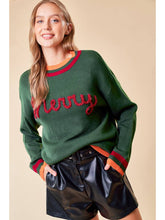 Load image into Gallery viewer, Green Merry Tinsel Sweater
