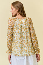 Load image into Gallery viewer, Doe + Rae Yellow Floral Chiffon Top
