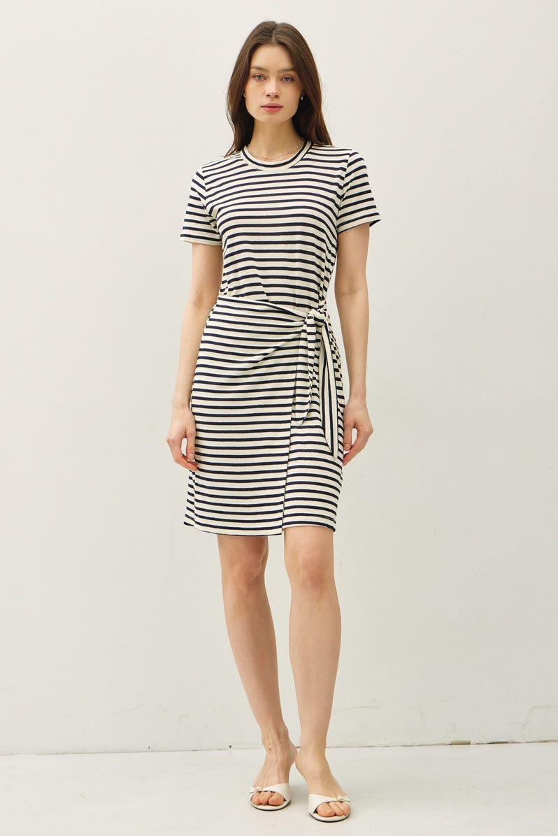 Navy Stripe Tie Dress