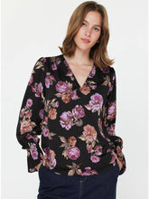 Load image into Gallery viewer, Black + Violet Black Top
