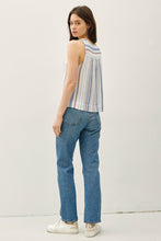 Load image into Gallery viewer, Blue Stripe Henley Tank
