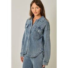 Load image into Gallery viewer, Mystree Knit Denim Shacket
