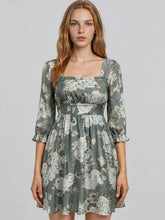 Load image into Gallery viewer, Olive Floral Smocked Mini Dress
