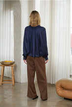 Load image into Gallery viewer, Navy Split Neck Top
