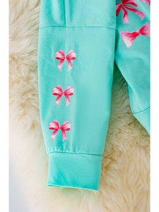 Teal Bow Sweatshirt - Kids + Baby