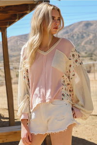 Pink Mixed Red Floral Top