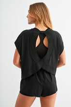 Load image into Gallery viewer, Black Open Back Pima Tee

