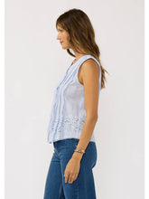 Load image into Gallery viewer, Lovestitch Blue Pintuck Eyelet Tank
