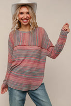 Load image into Gallery viewer, Rust Mixed Stripe Top
