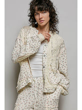 Load image into Gallery viewer, POL Cream Floral + Lace Hoodie
