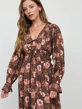 Load image into Gallery viewer, Brown Floral Maxi Dress
