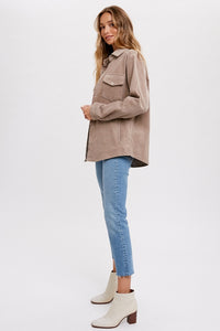 Tan Corduroy Shacket