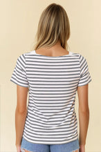 Load image into Gallery viewer, B+W Boatneck Striped Tee
