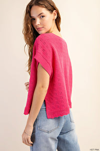 Hot Pink Cotton Sweater