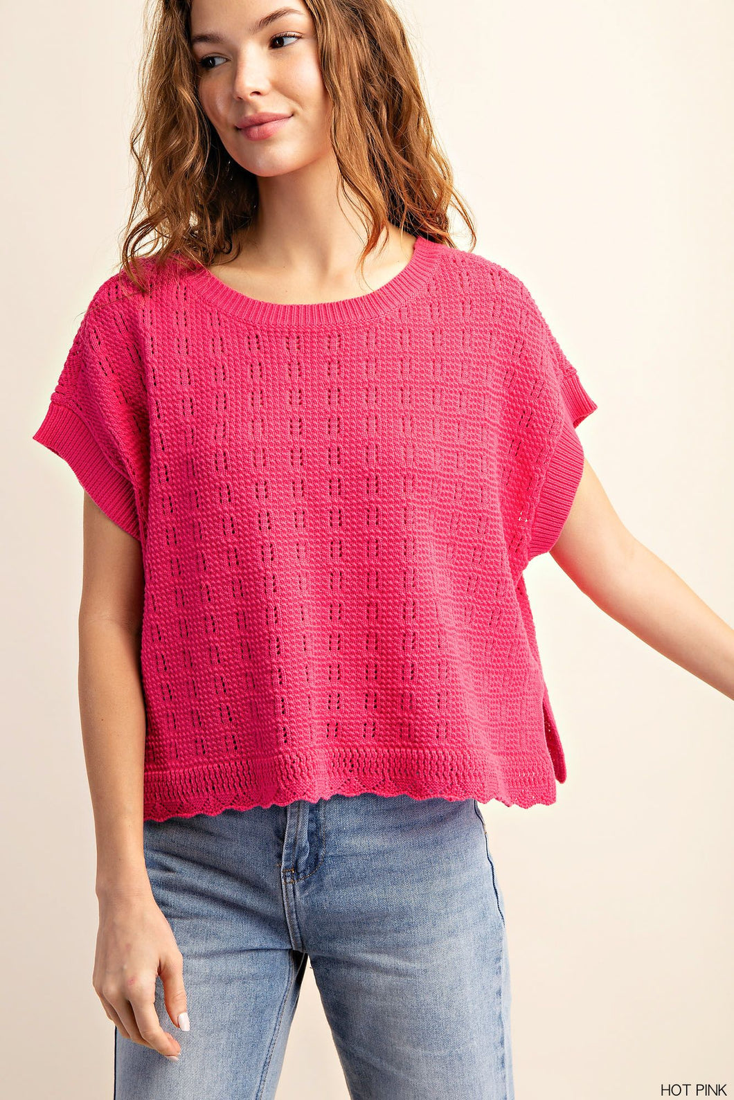 Hot Pink Cotton Sweater