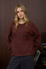 Load image into Gallery viewer, Heather Burgundy Crewneck Top
