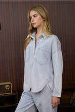 Load image into Gallery viewer, Knit Light Blue Shacket
