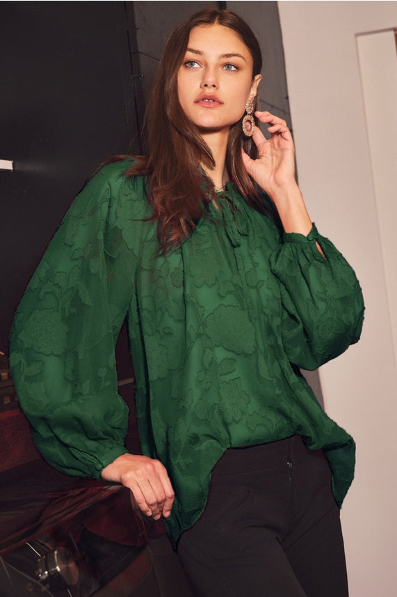 Oddi Sheer Hunter Jacquard Top