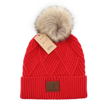 Load image into Gallery viewer, Diagonal Pom Hat

