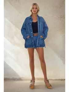 Boho Side Tie Denim Jacket / Wisteria Lane