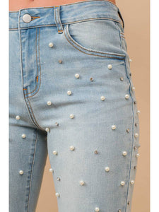 Pearl + Rhinestone Denim