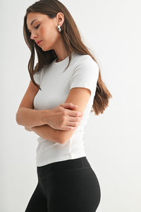 White Ribbed Tee