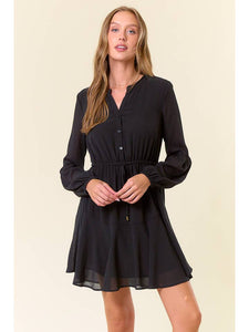 Black Chiffon Layered Dress