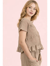 Load image into Gallery viewer, Mocha Smocked Top
