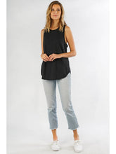 Load image into Gallery viewer, Lovestitch Black Slub Racerback Tank
