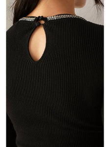 Black Jewel Trim Sweater