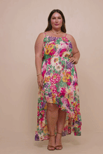 Load image into Gallery viewer, Vivid Floral Asymmetric Dress - Plus
