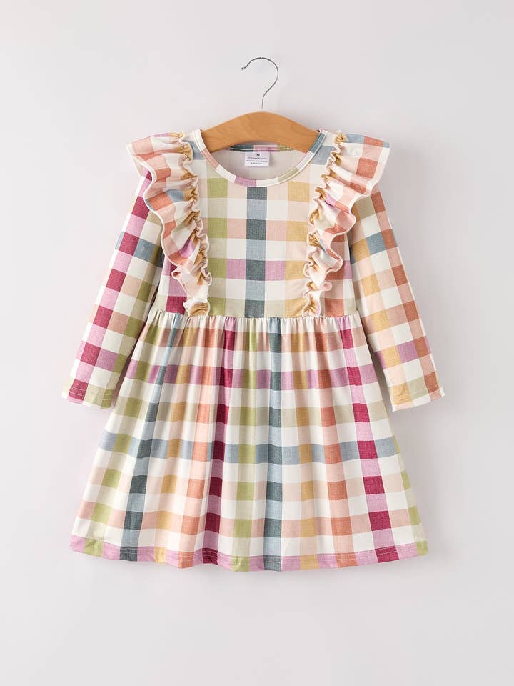 Plaid Ruffle Dress - Kids