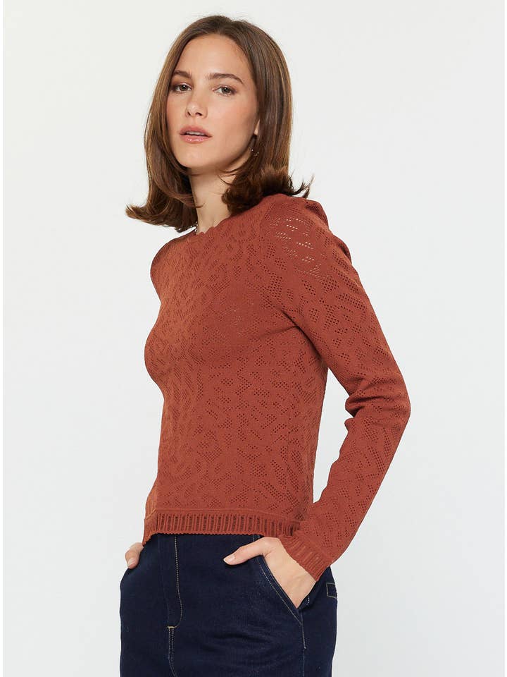 Rust Lace Top