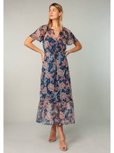Load image into Gallery viewer, Lovestitch Navy Tiered Floral Maxi
