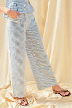 Load image into Gallery viewer, Miou Muse Light Blue Stripe Pants
