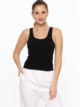Load image into Gallery viewer, Black Bra Ribbed Tank
