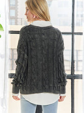 Load image into Gallery viewer, Charcoal Washed Cable Sweater
